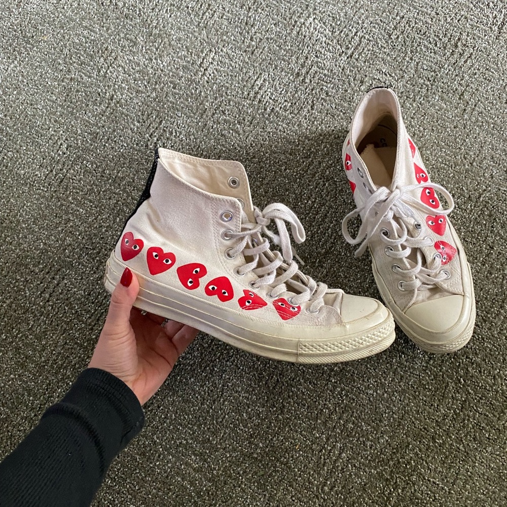 COMME DES GARÇONS CDG Converse Heart White High Tops
